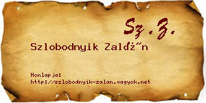 Szlobodnyik Zalán névjegykártya