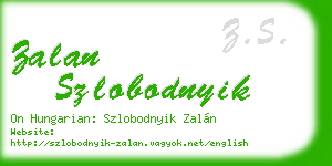 zalan szlobodnyik business card